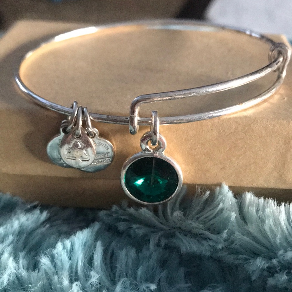 Alex and Ani Emerald Green Crystal Bracelet
